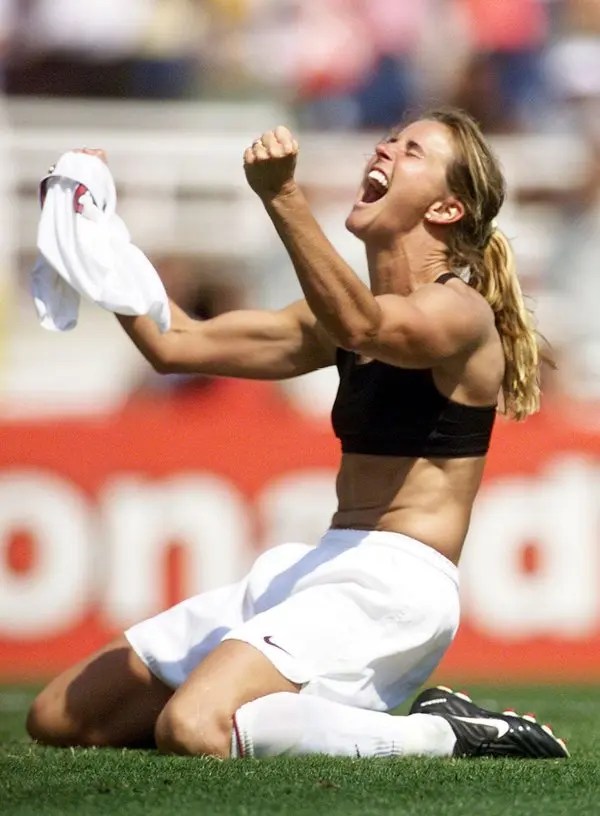Brandi Chastain celebrating